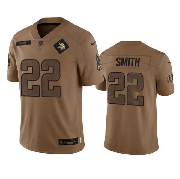 Men%27s Minnesota Vikings #22 Harrison Smith 2023 Brown Salute To Service Limited Football Stitched Jersey Dyin->new england patriots->NFL Jersey